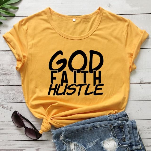 God Faith Hustle T-Shirt-Fitnessmotivations