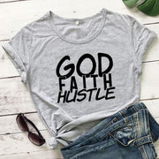 God Faith Hustle T-Shirt-Fitnessmotivations