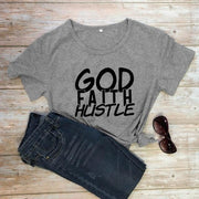 God Faith Hustle T-Shirt-Fitnessmotivations