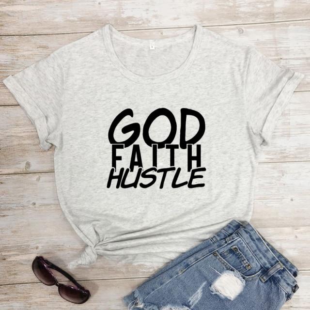 God Faith Hustle T-Shirt-Fitnessmotivations