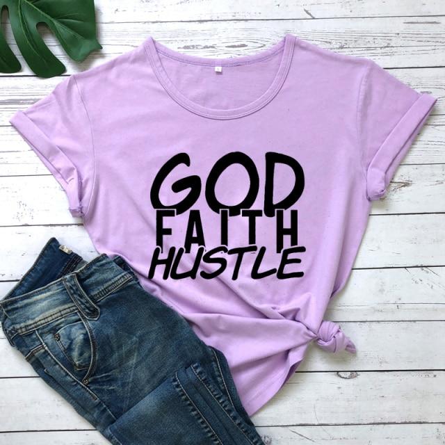 God Faith Hustle T-Shirt-Fitnessmotivations