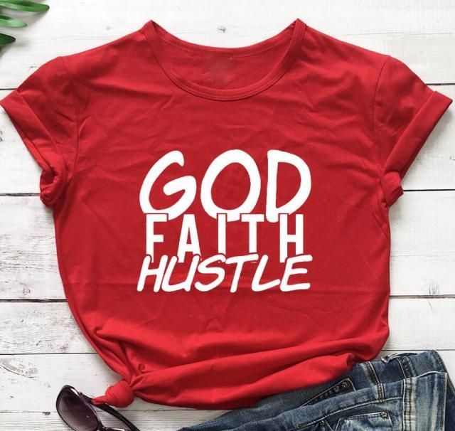 God Faith Hustle T-Shirt-Fitnessmotivations