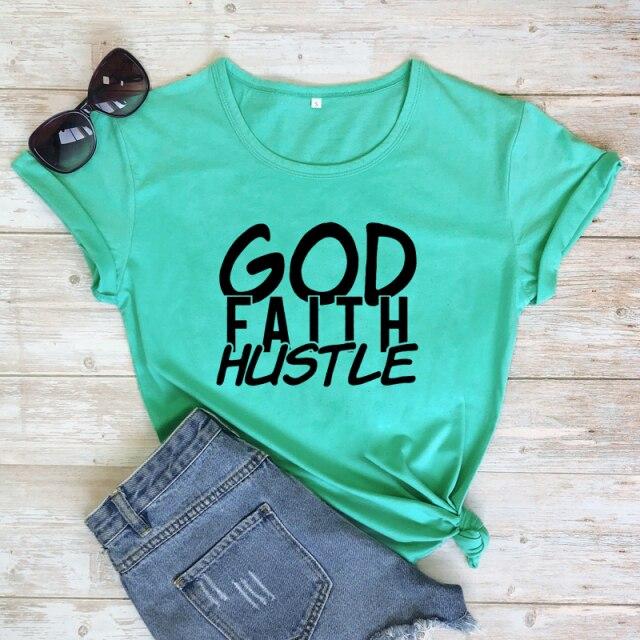 God Faith Hustle T-Shirt-Fitnessmotivations