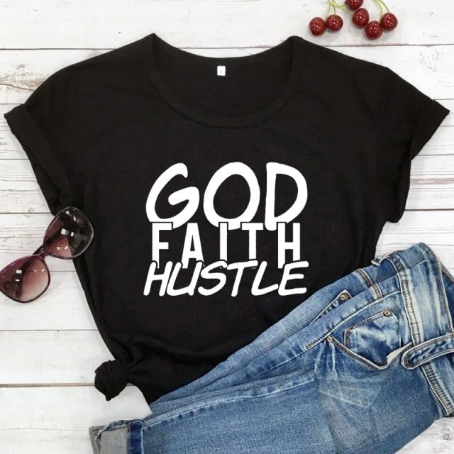 God Faith Hustle T-Shirt-Fitnessmotivations