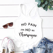 No Pain No Champagne Workout Tank Top-Fitnessmotivations