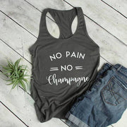 No Pain No Champagne Workout Tank Top-Fitnessmotivations