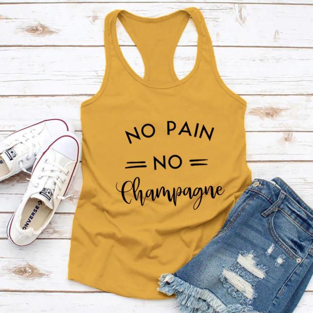 No Pain No Champagne Workout Tank Top-Fitnessmotivations