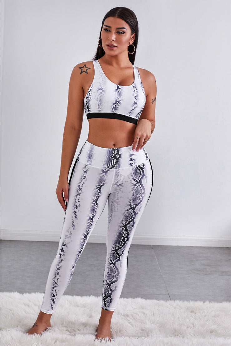 Snakeskin Sports Bra and Leggings Set - Fitnessmotivations