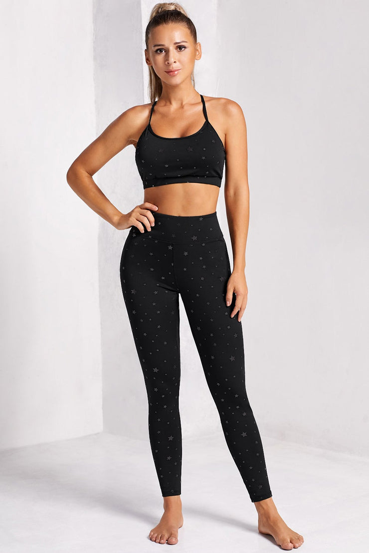 Star Print Sports Bra and Leggings Set - Fitnessmotivations