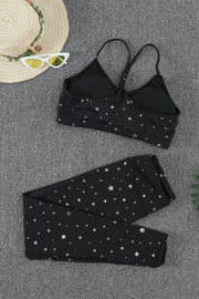 Star Print Sports Bra and Leggings Set - Fitnessmotivations