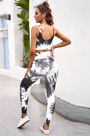 Tie-dye Crop Top and Leggings Set - Fitnessmotivations