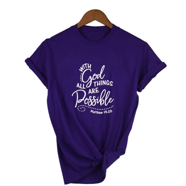 With God All Things Are Possible Shirt - Fitnessmotivations