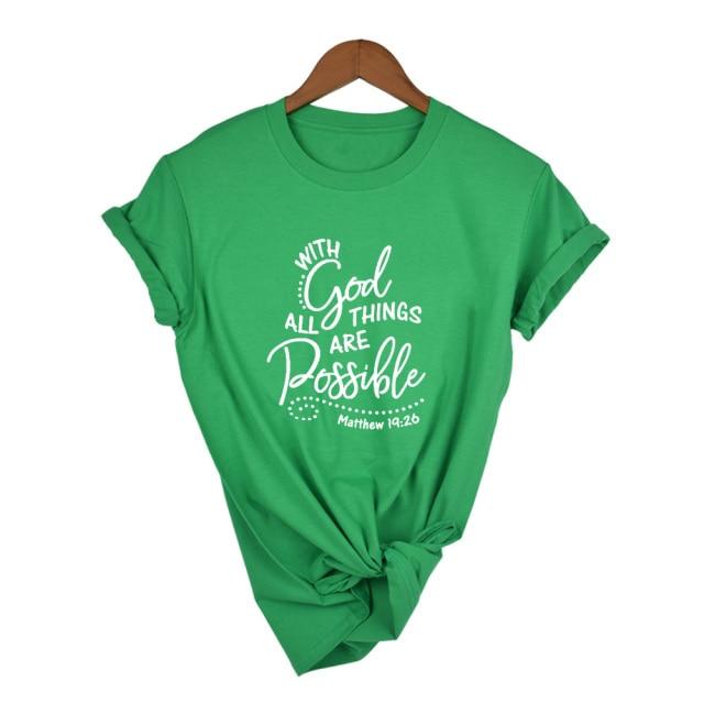 With God All Things Are Possible Shirt - Fitnessmotivations