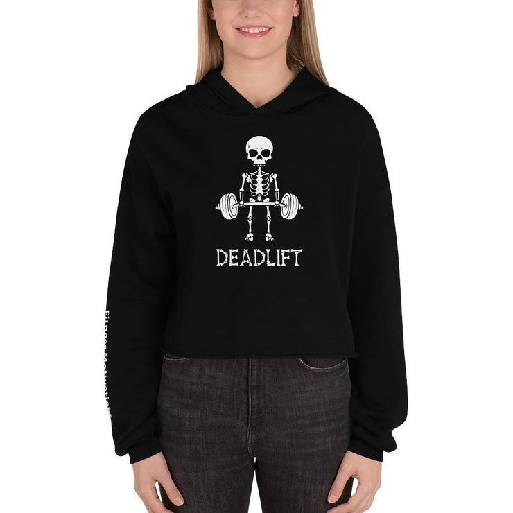 Deadlift Skeleton Crop Hoodie-Fitnessmotivations