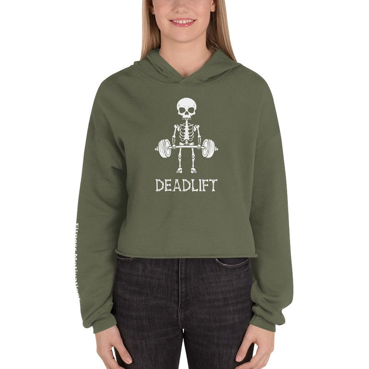 Deadlift Skeleton Crop Hoodie-Fitnessmotivations