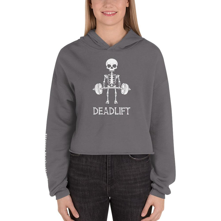 Deadlift Skeleton Crop Hoodie-Fitnessmotivations